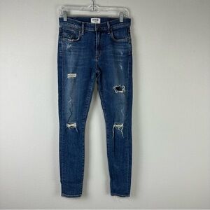 Agolde Kansas City Dark Wash Distressed Sophie High Rise Skinny Jeans Size 27